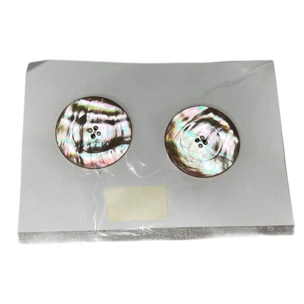 Tan Opalescent Abalone Shell Buttons Vintage Set … - image 2